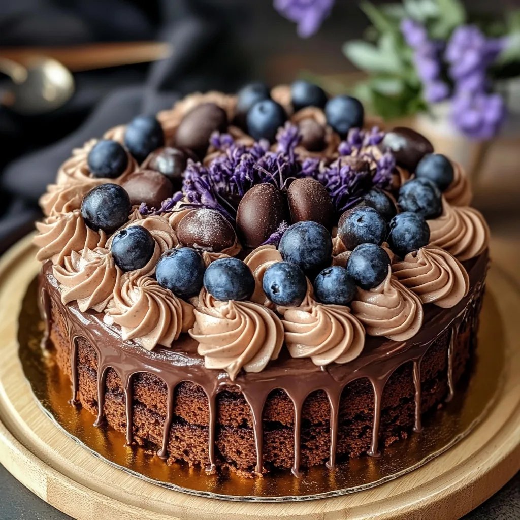 Torta suave de chocolate y arándanos