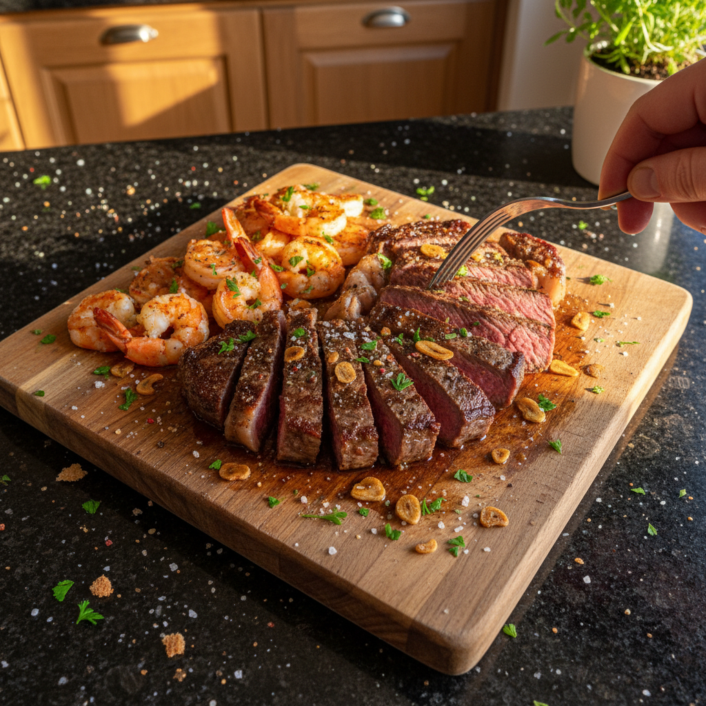 Plato Surf and Turf a la Sartén