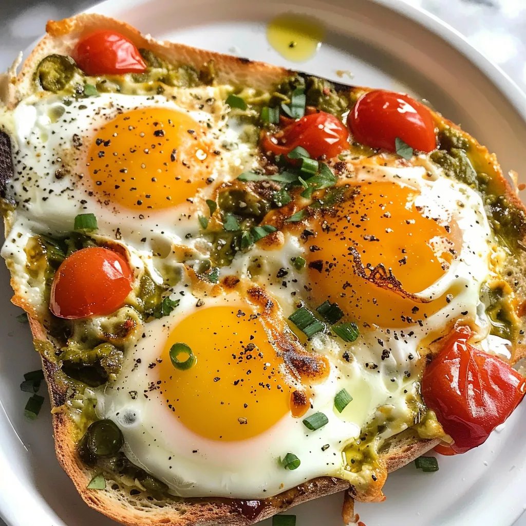 Huevos al horno con feta al estilo mediterráneo