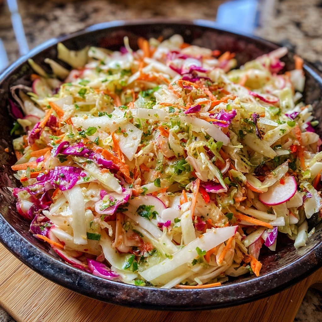 Ensalada invierno crujiente kohlrabi repollo