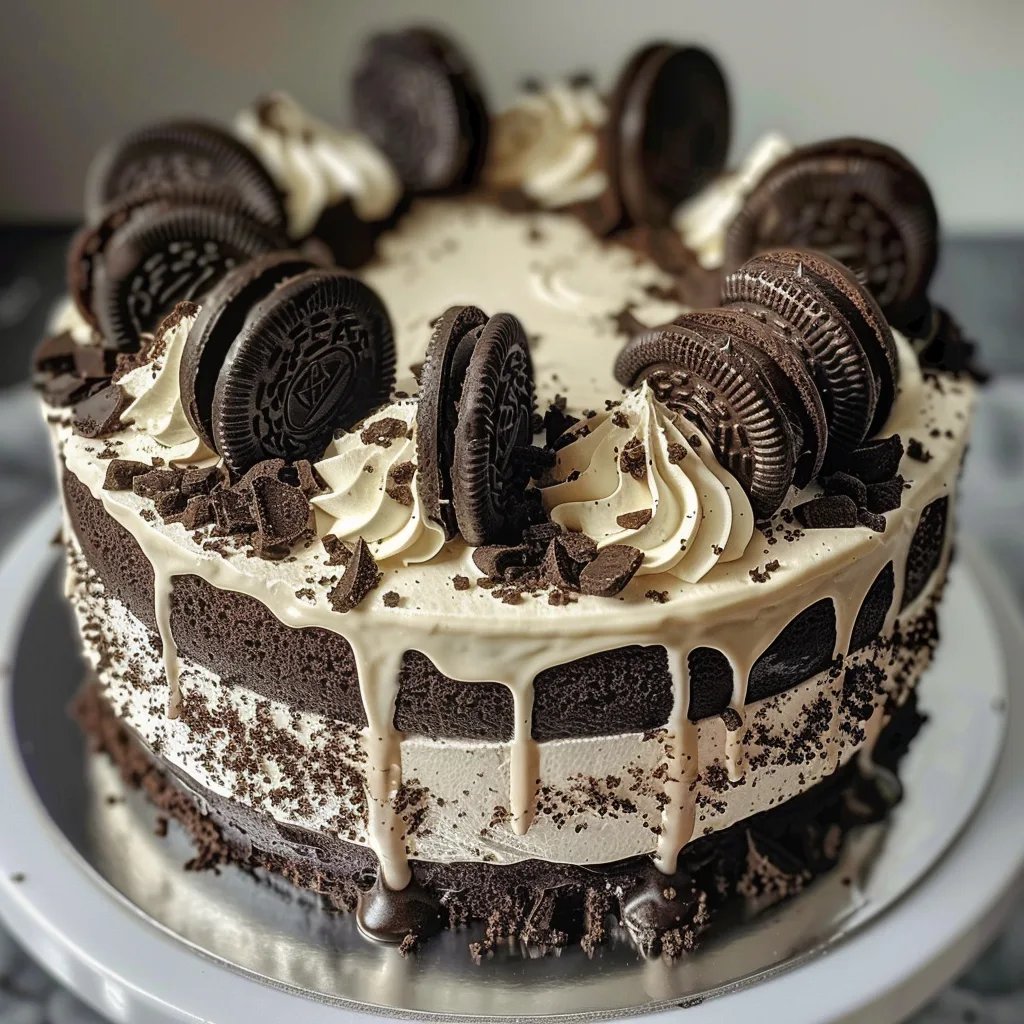 Pastel Oreo con Galletas y Crema