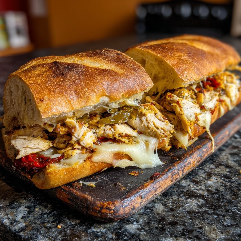 Sándwiches pollo italiano olla lenta