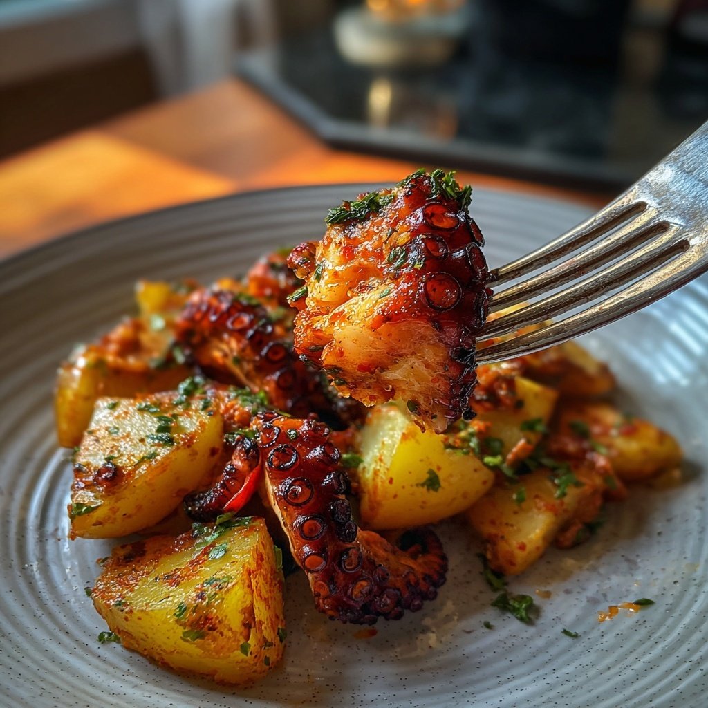Pulpo a la gallega con patatas y pimentón