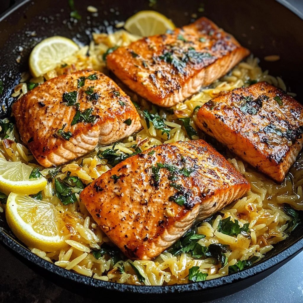 Salmón en una Sartén con Orzo al Limón: Una Increíble Receta Última