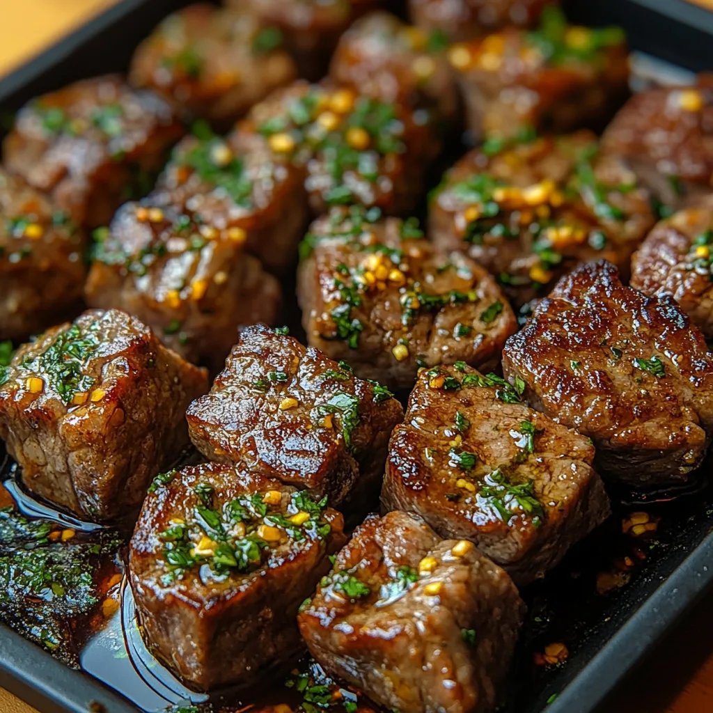 <p>Bocados de Bistec con Mantequilla de Ajo en Freidora de Aire: ¡Una Increíble Receta Última!</p>