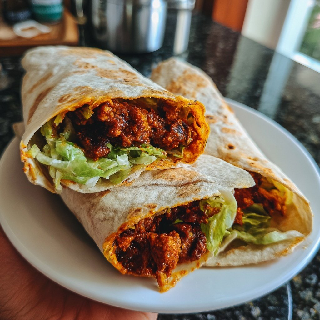 Wraps de tempeh estilo Buffalo veganos