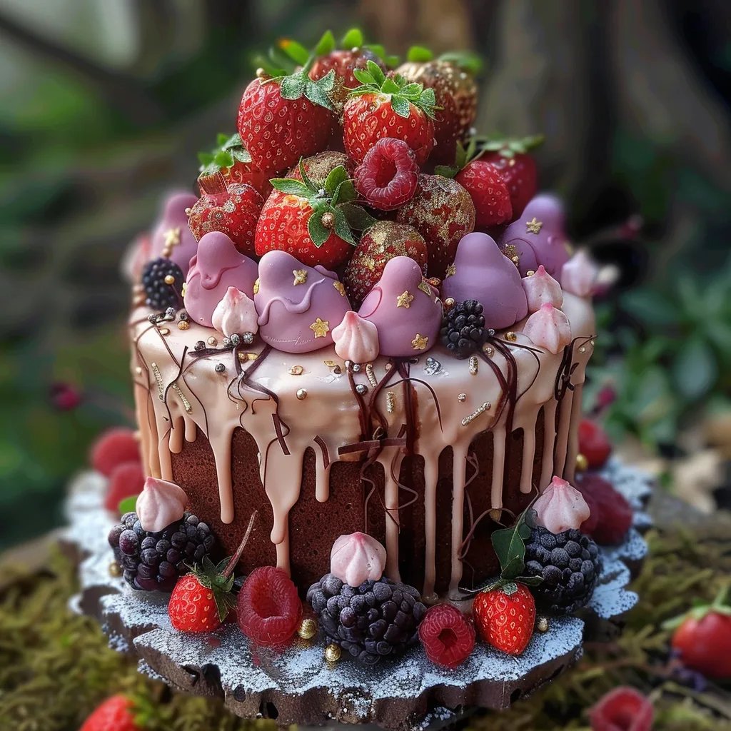 Dulces llenos de frutas del bosque