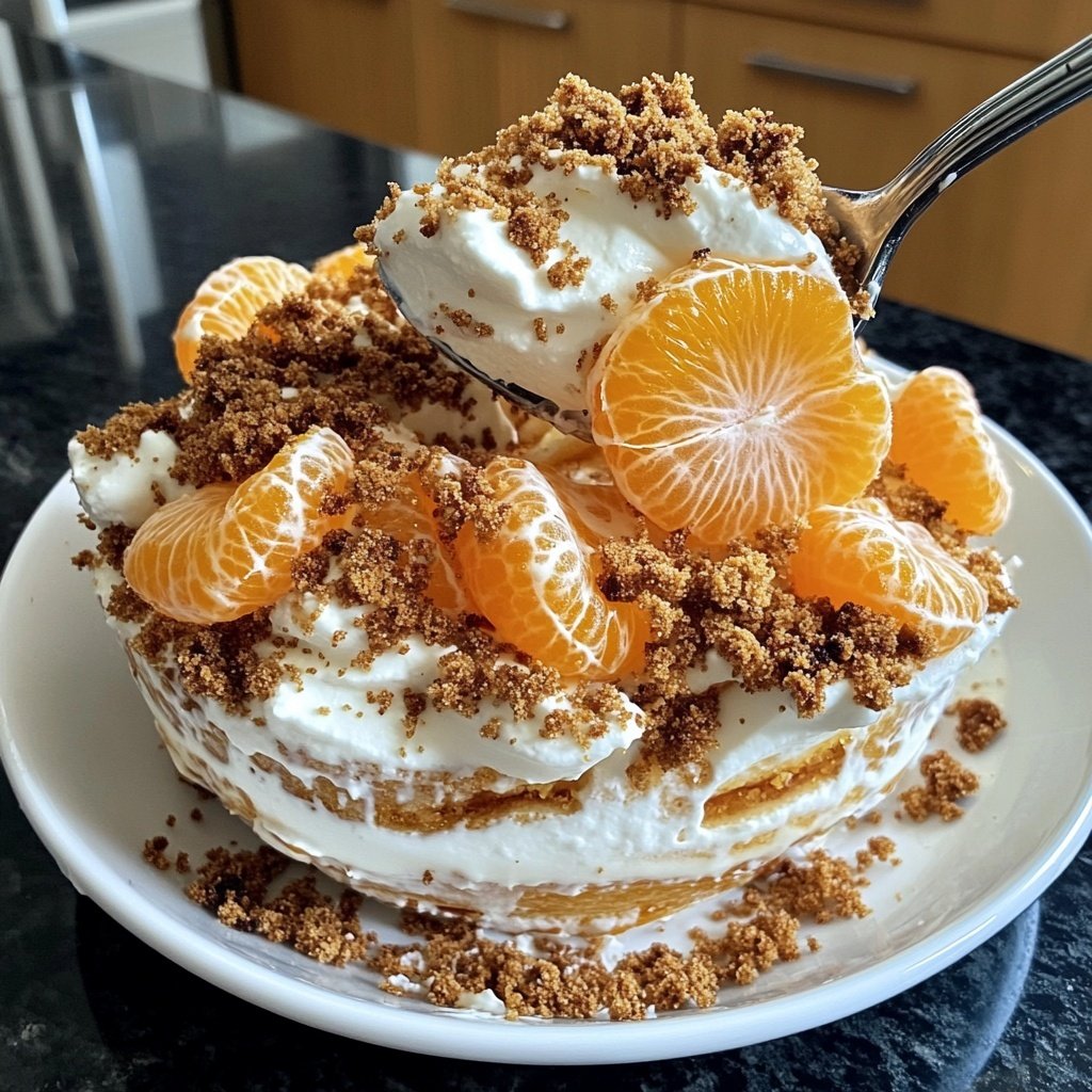 Festliche Spekulatius Mandarinen Quark Creme