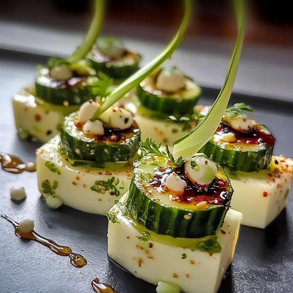 Brochetas de Feta con Pepino