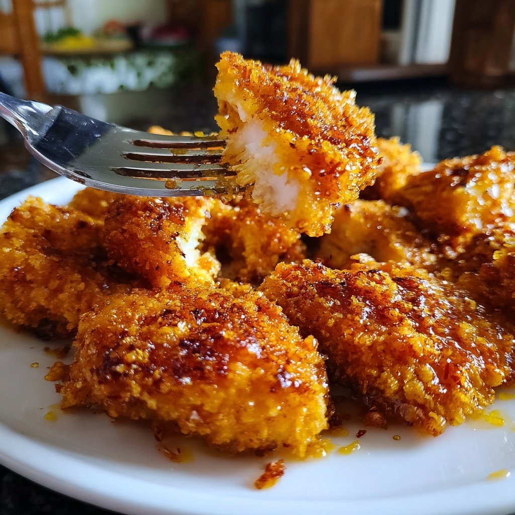 Pollo miel caliente crujiente tierno