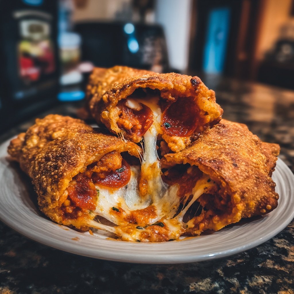 Rollos pepperoni relleno queso