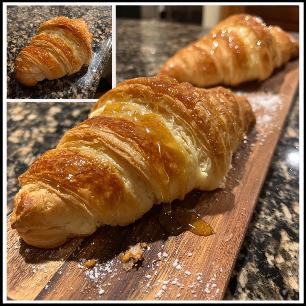 Éxtasis de croissant con jarabe de arce