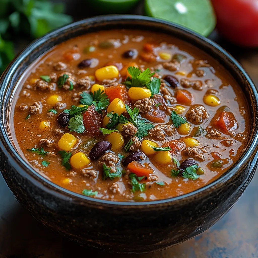 Sopa Cremosa y con Queso de Taco de Carne Molida: Una Increíble Receta Última