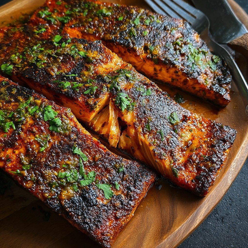 Salmón Jerk Jamaicano Salado