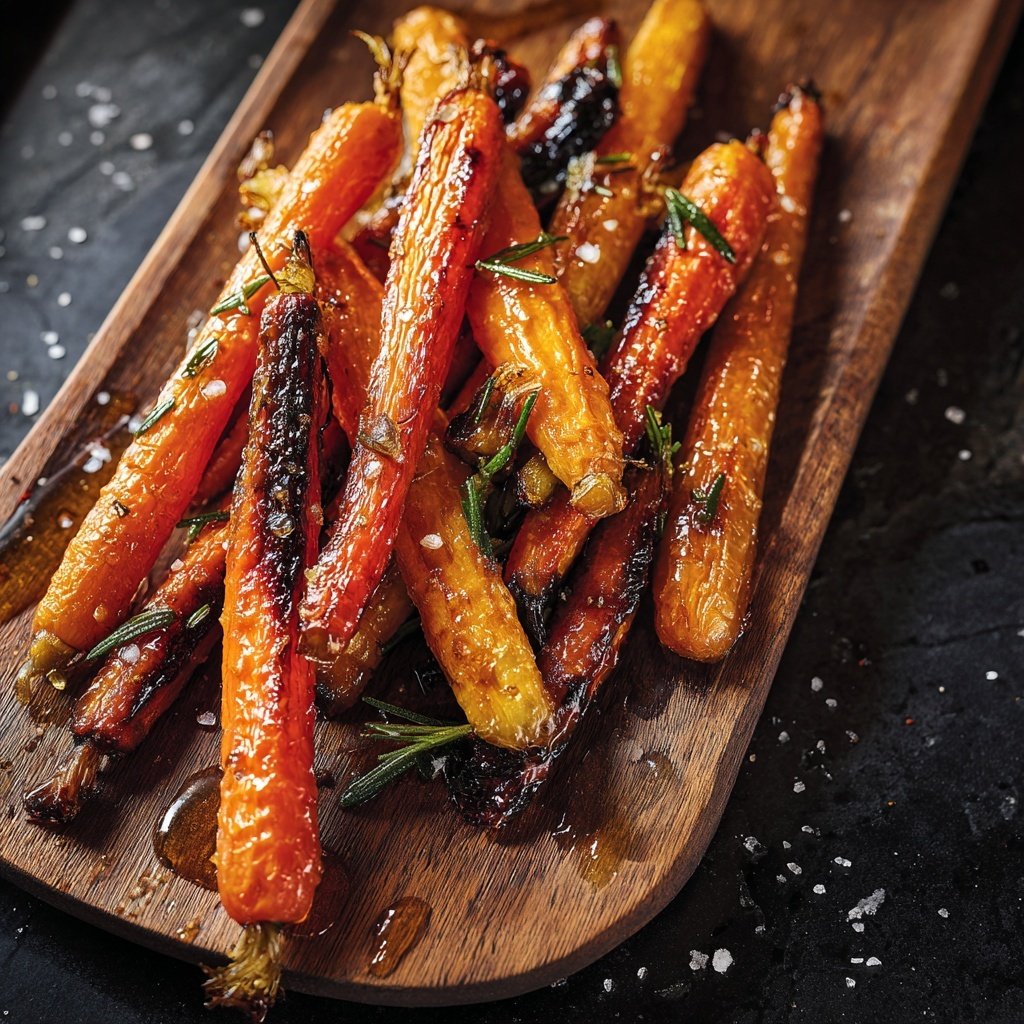 Verduras dulces con miel y romero