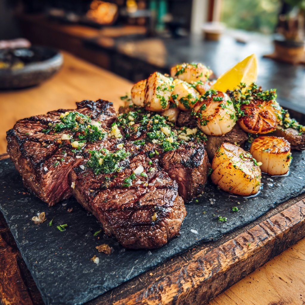 Delicia de Bistec y Vieiras