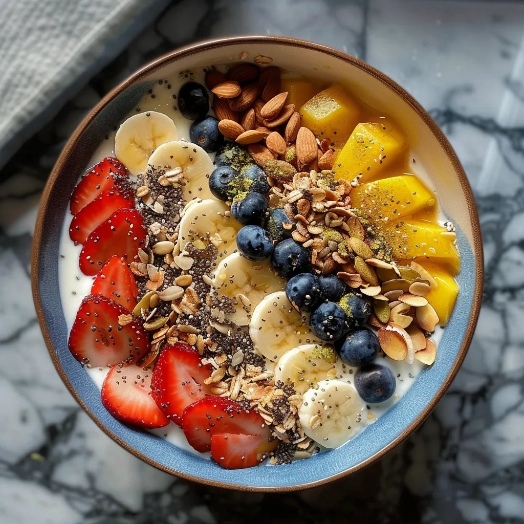 Bowl energético de yogur griego para el desayuno