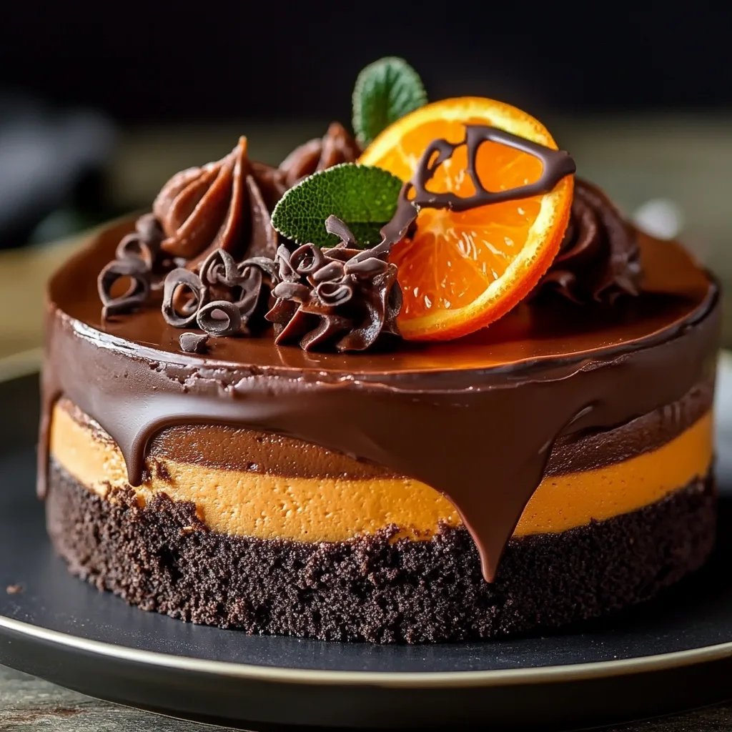 Cheesecake de chocolate y naranja