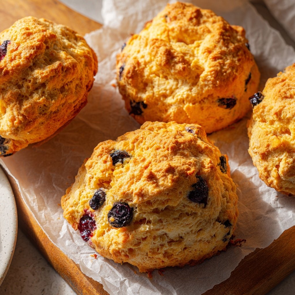Scones arándano naranja mantequilla naranja