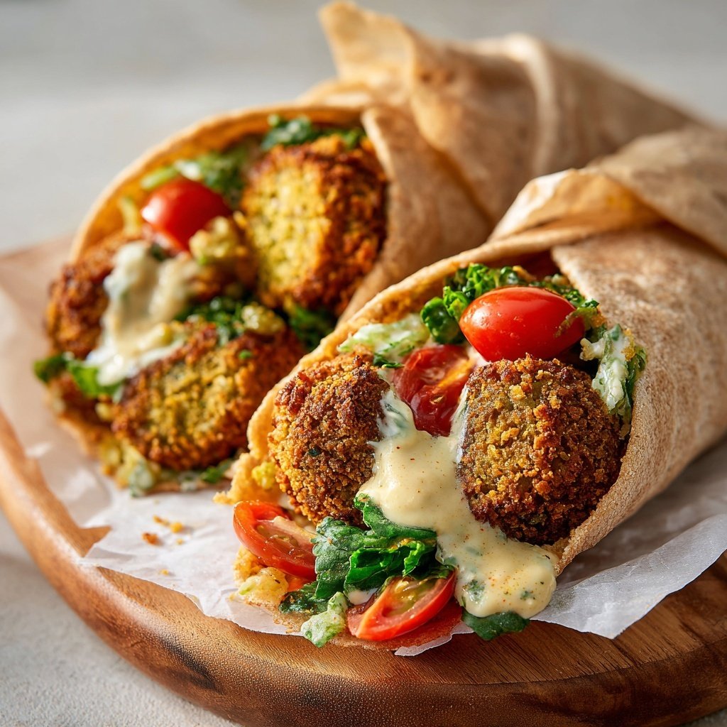 Wraps mediterráneos de falafel