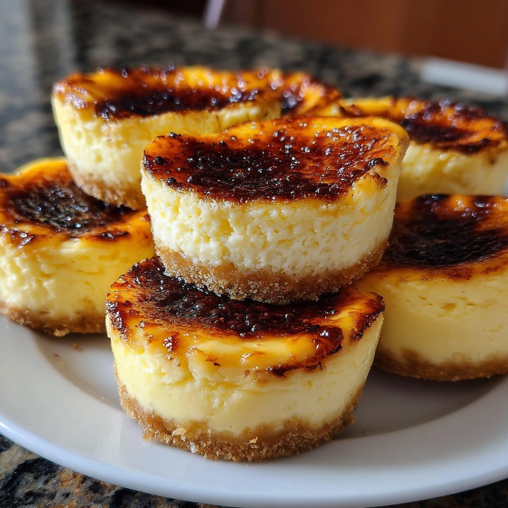 Mini cheesecakes de crème brûlée