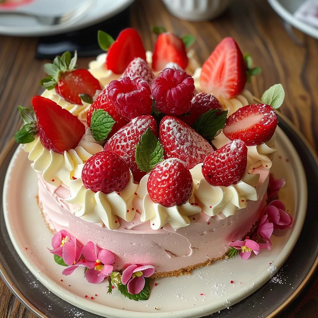 Pastel de fresa y champán